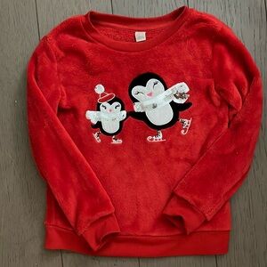 Christmas-Red Iceskating Penguins Sweater